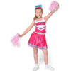 Girl Pink Cheerleader Halloween Costume with Accessories