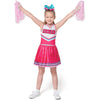 Girl Pink Cheerleader Halloween Costume with Accessories