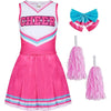 Girl Pink Cheerleader Halloween Costume with Accessories