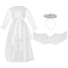 Girls Angel Costume, White Fancy Princess Tulle Dress