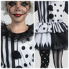 Girls Clown Costume, Killer Clown Costume, Black and White Jester Dress