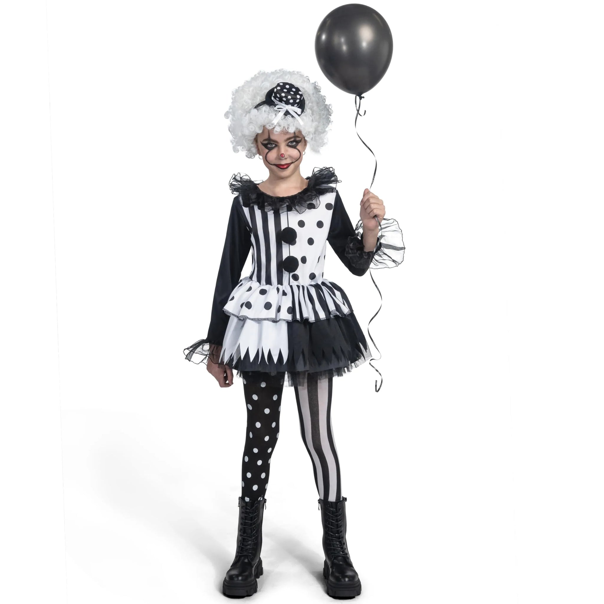 Girls Clown Costume, Killer Clown Costume, Black and White Jester Dres | Spooktacular Creations Girls Clown Costume, Killer Clown Costume, Black and White Jester Dres | Spooktacular Creations