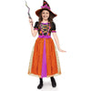 Girls Light-Up Orange Witch Costume, Fairy Tale Witch Halloween Costume