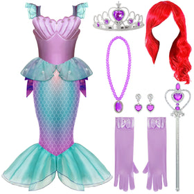 Girls Mermaid Costume, Ariel Costume for Girls