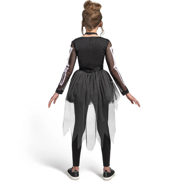 Girls Skeleton Costume, Ghostly Skeleton Tutu Dress for Girls
