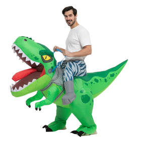 Green Tyrannosaurus Ride-On-Inflatable Costume