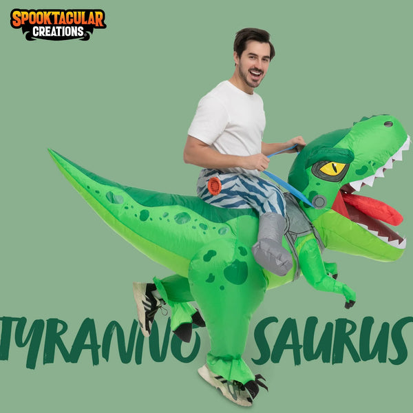 Green Tyrannosaurus Ride-On-Inflatable Costume