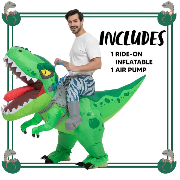 Green Tyrannosaurus Ride-On-Inflatable Costume