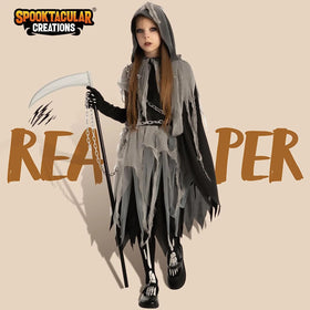 Grim Reaper Costume with Gloves and Tights Glow in the Dark
