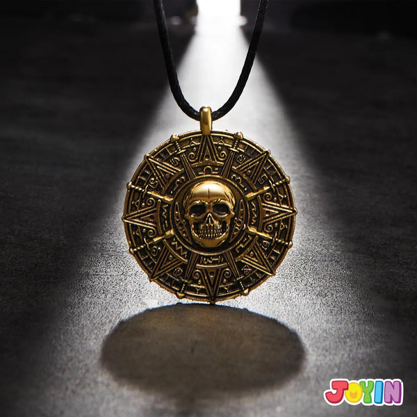 Halloween Coin Necklace, Pirate Coin Skull Necklace Accessories