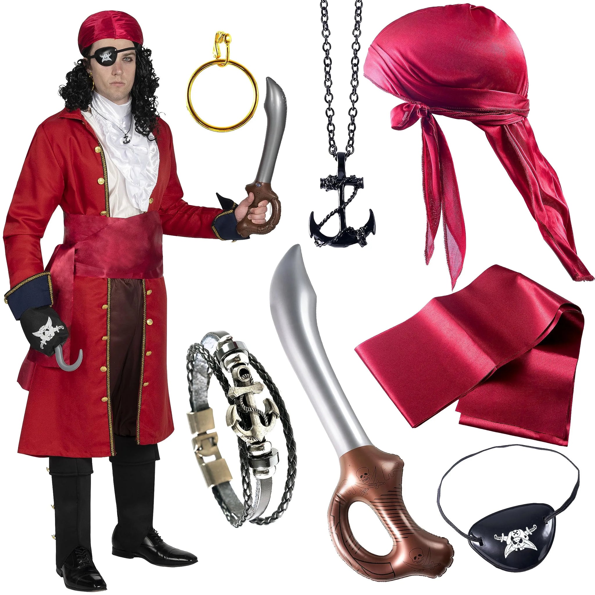 Fun Costumes Adult Deluxe Captain Hook Mens  