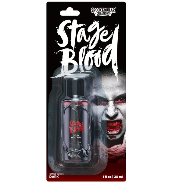 Halloween Fake Blood Makeup, 1 oz Stage Blood Bottle, Dark Blood