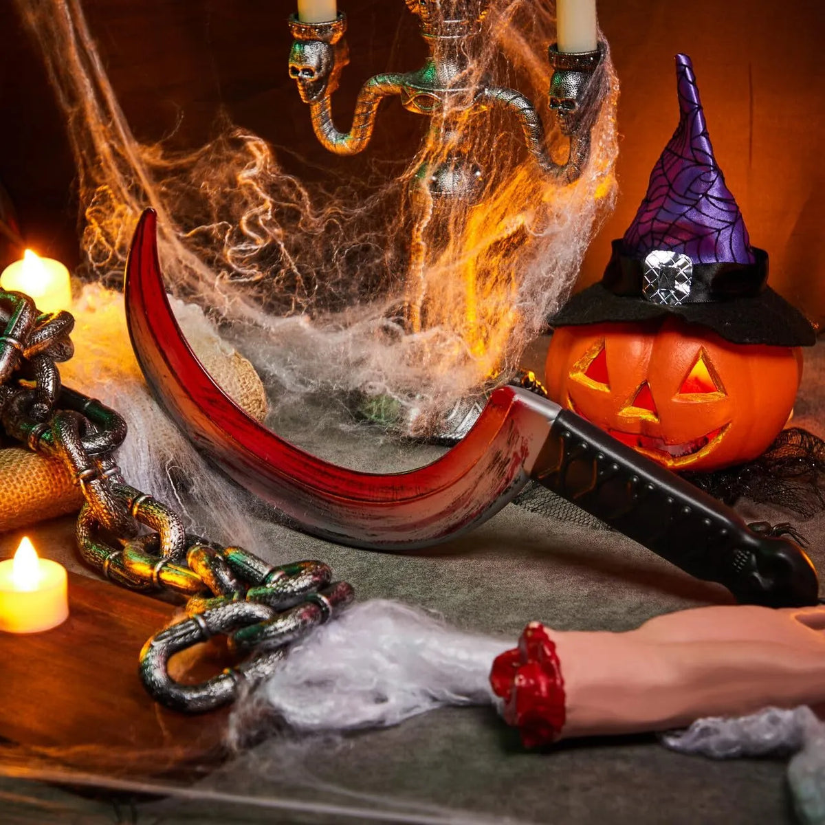 Halloween Fake Plastic Sickle Weapon Toy Accessories for Costume Party ...