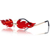 Halloween Flame Glasses, Rimless Goth Glasses, Fire Shaped Sunglasses