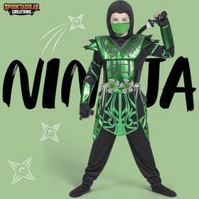 Halloween Green Ninja Costume for Kids