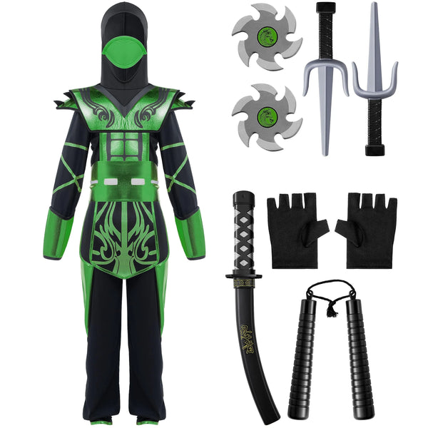 Halloween Green Ninja Costume for Kids