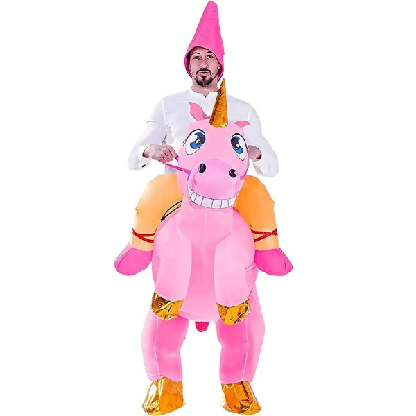 Halloween Inflatable Costumes Riding a Unicorn Deluxe Set with Hat