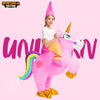 Halloween Inflatable Costumes Riding a Unicorn Deluxe Set with Hat