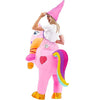Halloween Inflatable Costumes Riding a Unicorn Deluxe Set with Hat