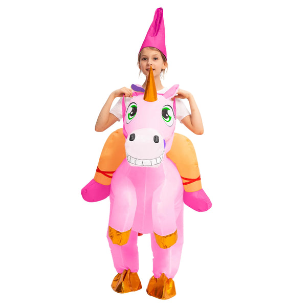 Halloween Inflatable Costumes Riding a Unicorn Deluxe Set with Hat