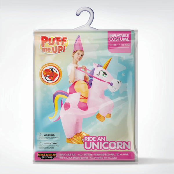Halloween Inflatable Costumes Riding a Unicorn Deluxe Set with Hat