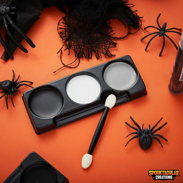 Halloween Makeup Palette Black White Gray Cosplay