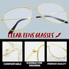 Halloween Men Costume 80s 90s Glasses Gold Frame Glasses