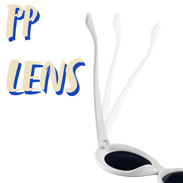 Halloween Oval Goggles Glasses, White Circular Sunglasses