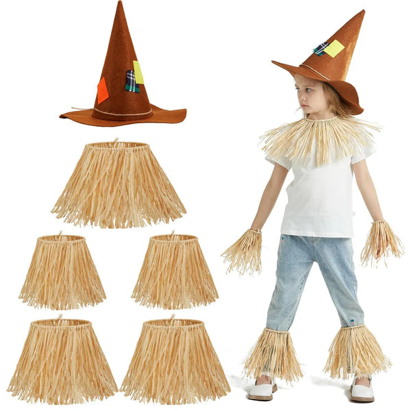 Halloween Scarecrow Costume Set Include Hat and Skirt