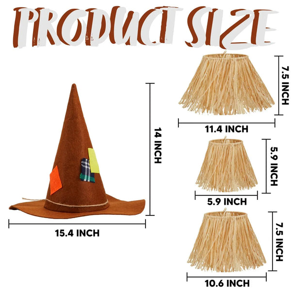 Halloween Scarecrow Costume Set Include Hat and Skirt
