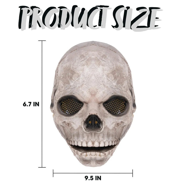 Halloween Skull Mask with Moving Jaw, Halloween Full Head Skull Mask