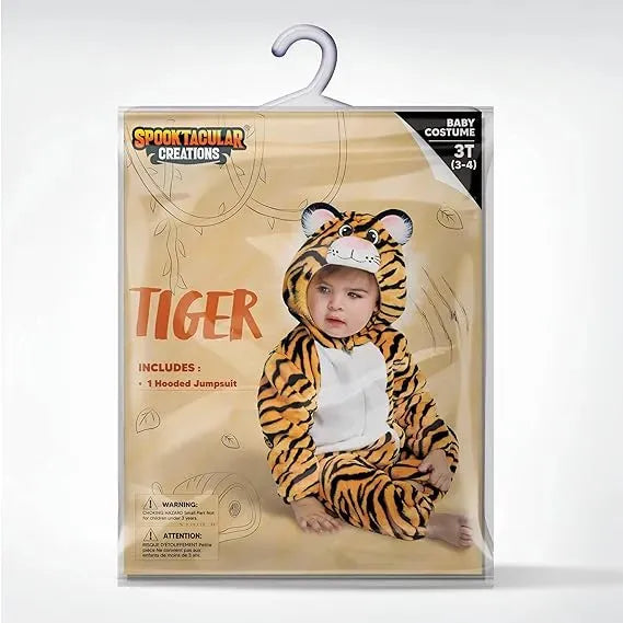 Halloween Unisex Toddler Tiger Outfit One-piece Zip-up Pajama