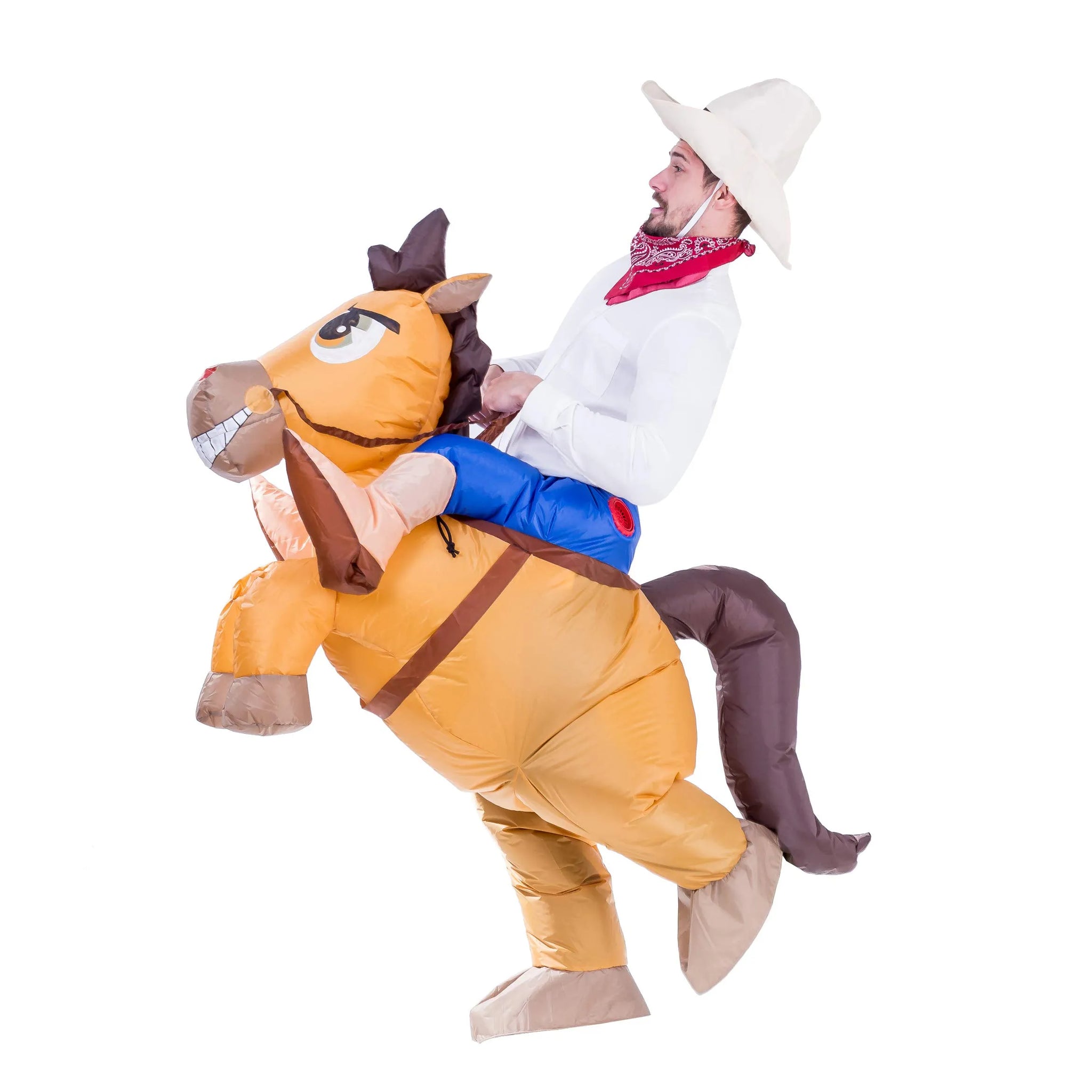 Inflatable Cowboy Riding a horse Deluxe Costume Set Spooktacular Creations