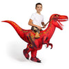 Inflatable Dinosaur Costume, Riding a Raptor Digital Printing Blow-up with LED Light Eyes