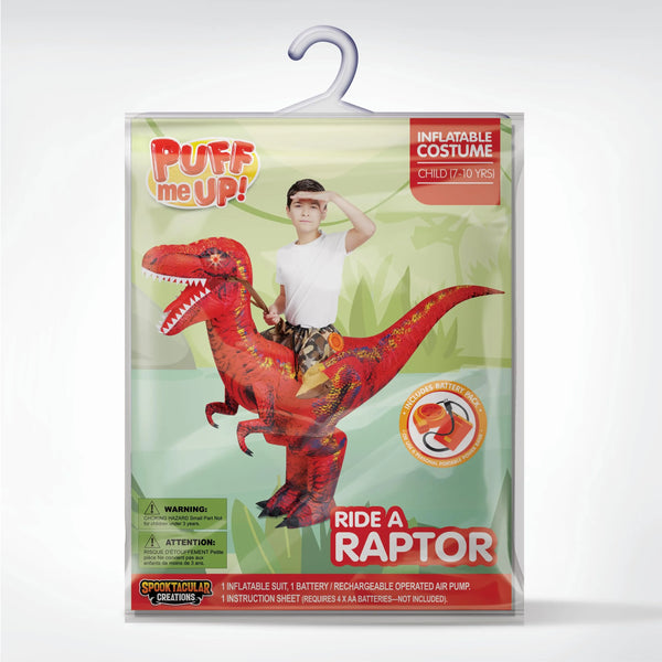 Inflatable Dinosaur Costume, Riding a Raptor Digital Printing Blow-up ...
