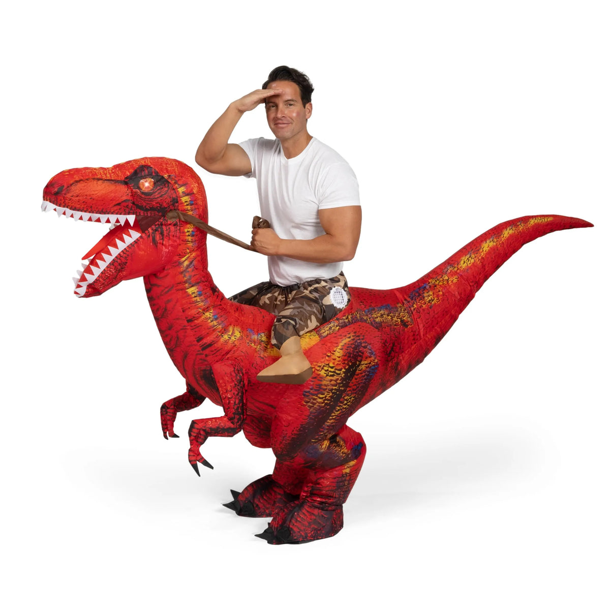 Inflatable Dinosaur Costume, Riding a Raptor Digital Printing Blow-up ...