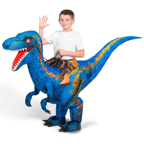 Inflatable Raptor Rider Costume Inflatable Dinosaur Costume, Riding a Raptor Digital | Spooktacular ...