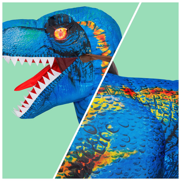 Inflatable Raptor Rider Costume Inflatable Dinosaur Costume, Riding a Raptor Digital | Spooktacular ...