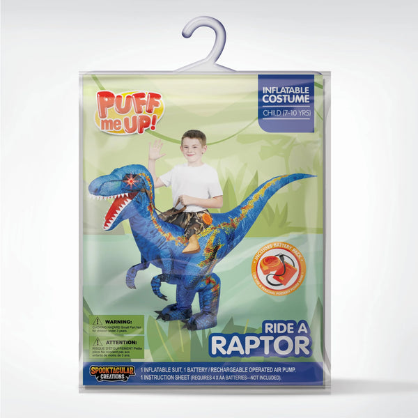 Inflatable Raptor Rider Costume Inflatable Dinosaur Costume, Riding a Raptor Digital | Spooktacular ...