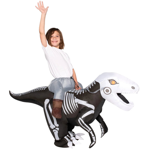 Inflatable Raptor Rider Costume Ride-on Skeleton Raptor Inflatable | Spooktacular Creations