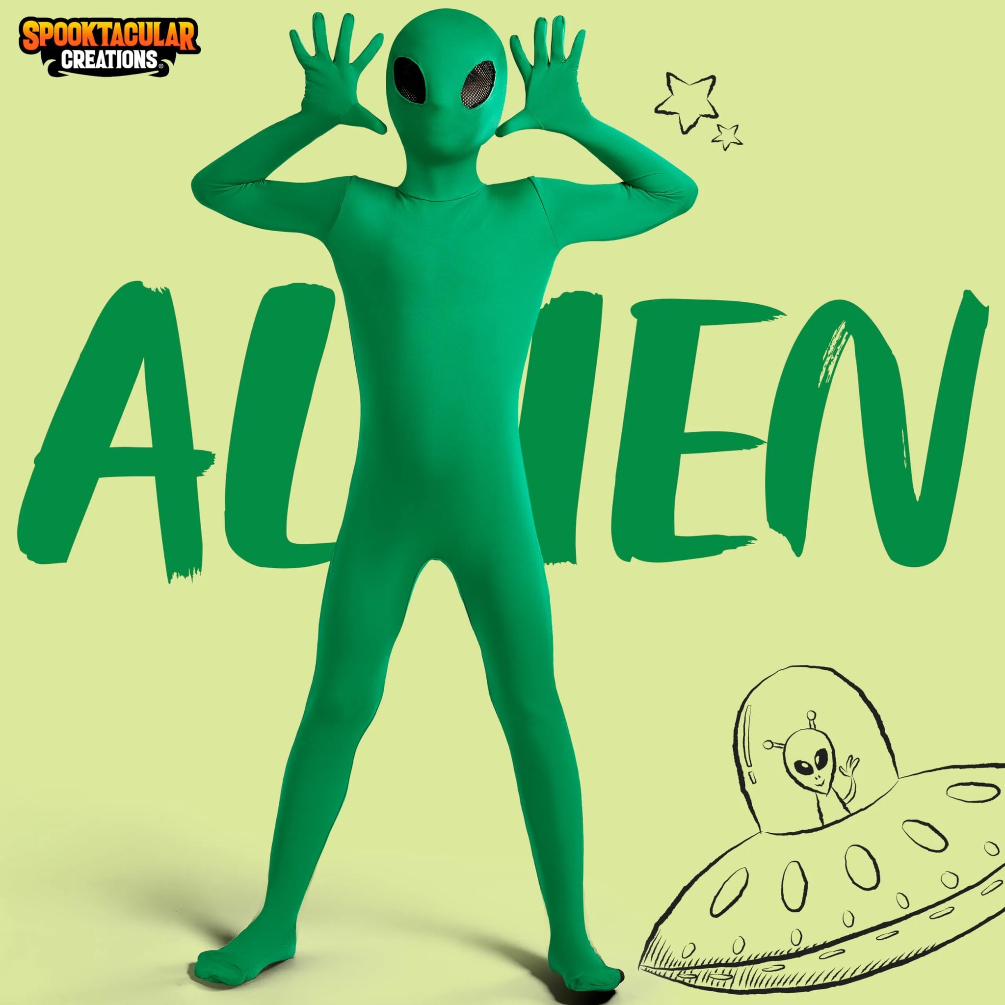 Kids Alien Costume, Green Alien Jumpsuit for Boys, Girls | Spooktacular Creations Kids Alien Costume, Green Alien Jumpsuit for Boys, Girls | Spooktacular Creations