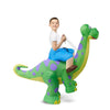 Kids Inflatable Dinosaur Costume, Riding a Green Diplodocus