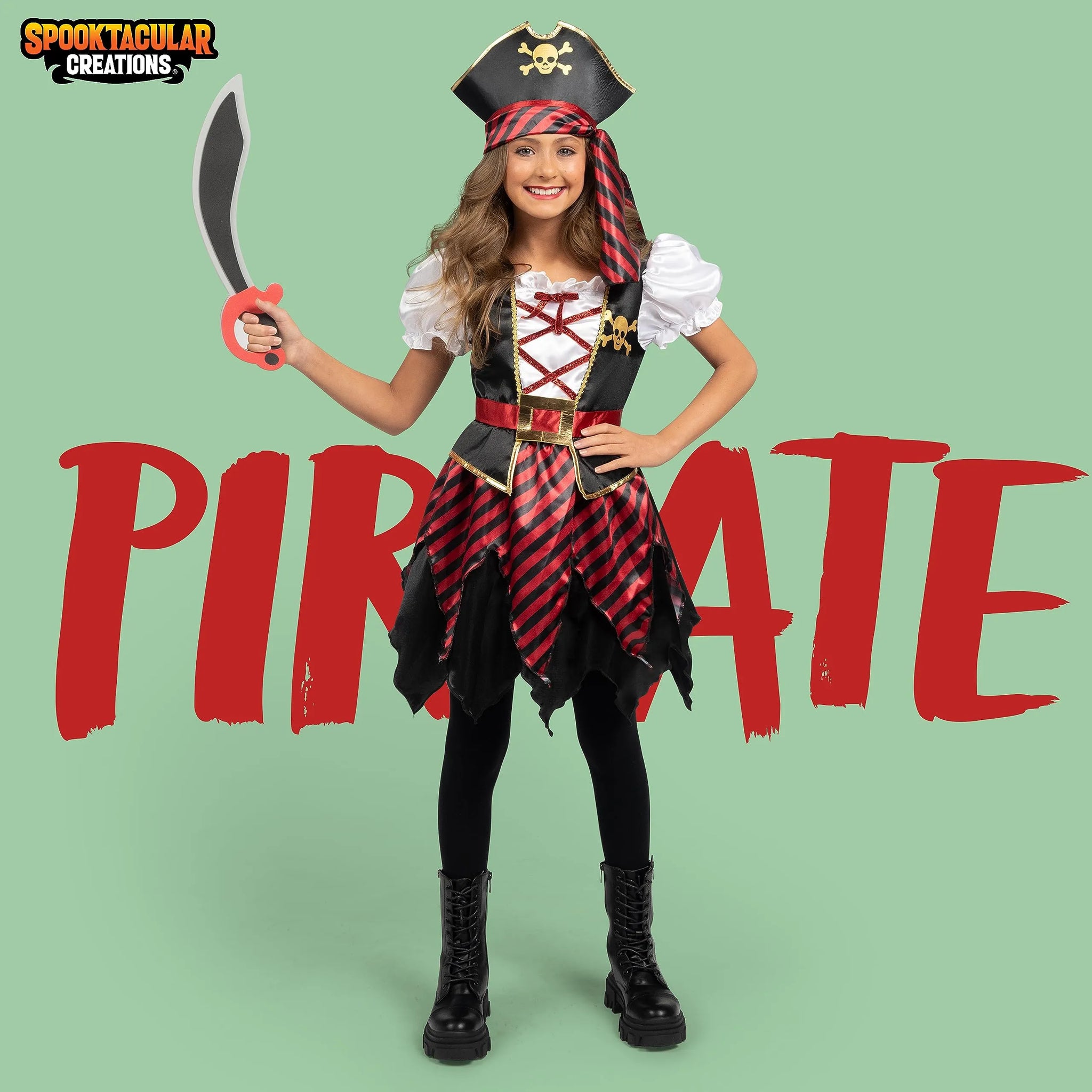 pirate princess dress up Pirate Princess Kids Halloween Costume Small (3-4) by Teetot