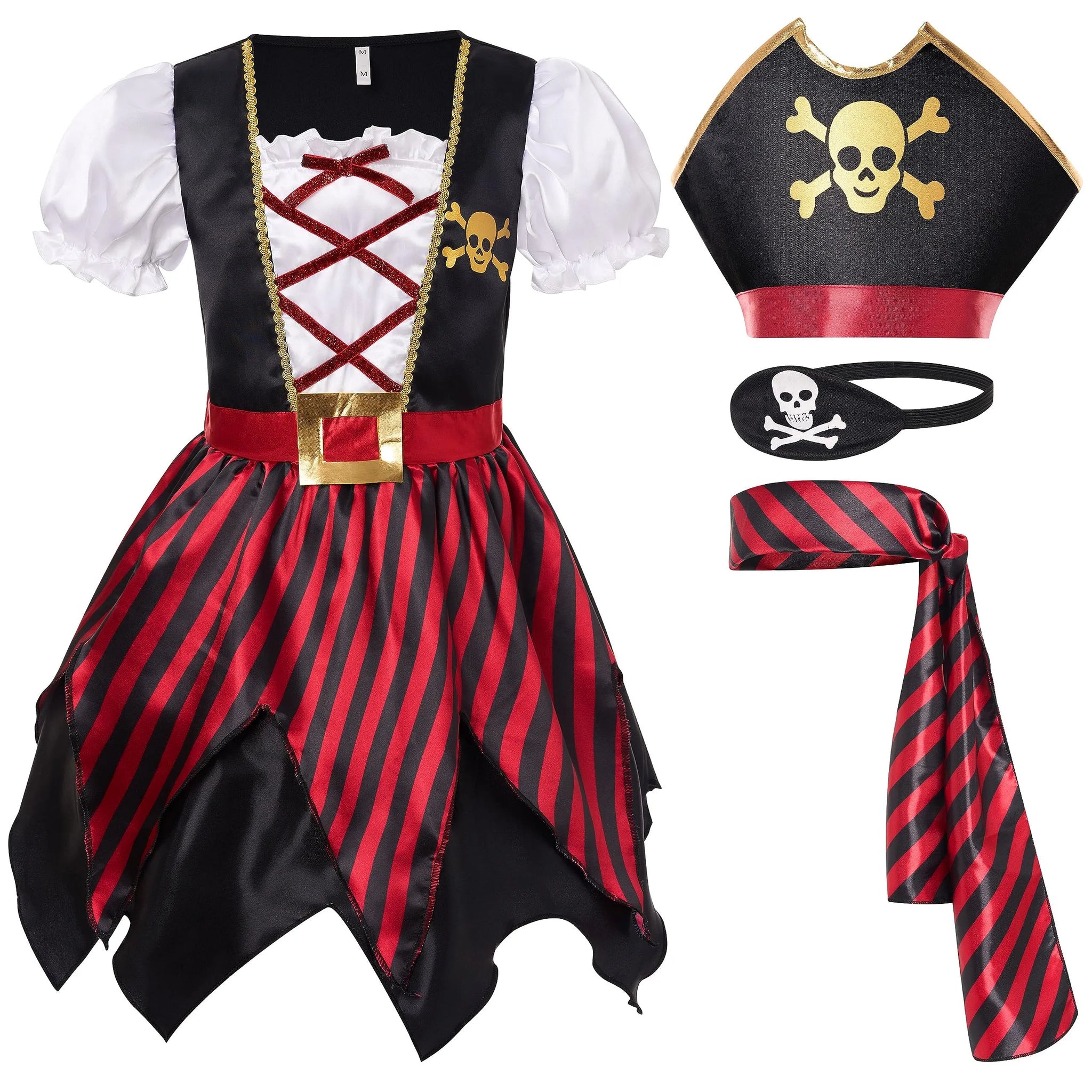 DNQCOS Pirate Costume Role Play Set - Sea Buccaneer Costume Dress up  Carnaval Birthday Christmas
