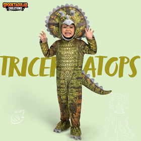 Kids Realistic Triceratops Dinosaur Costume for Boy Halloween Party