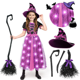 Light Up Purple Witch Costume for Toddler Girls