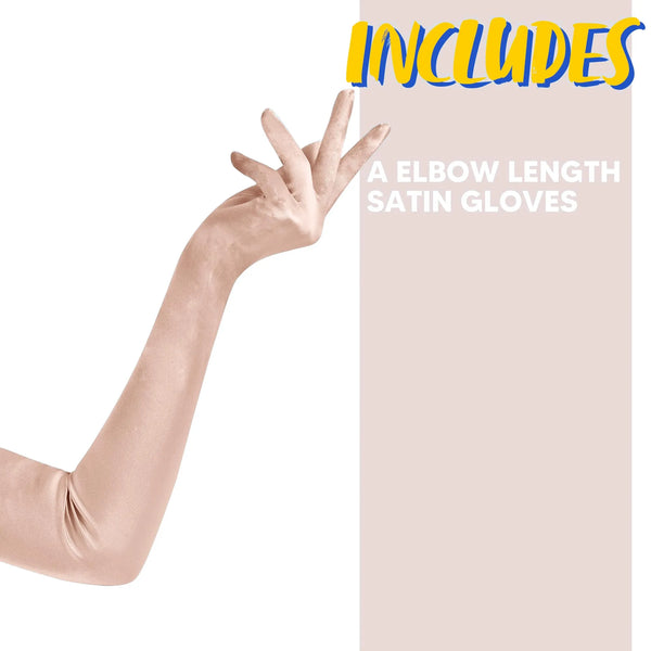 Long Opera Party Silk Gloves 20s Satin Dress Gloves for Women