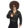 Men Fashion Disco Dude Shirt Set with Wig Glasses Necklace Accessories