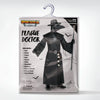 Men Plague Doctor Black Costume Set with Hat, Mask, Shawl, Robe, Gloves, Belt, Garlic, Scepter