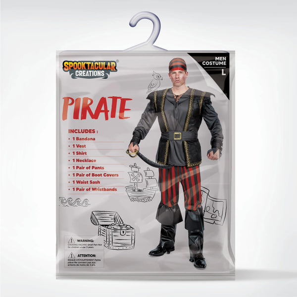 Men Ruthless Pirate with Bandana Vest Pants